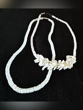 White & Pink Shell Necklace Set - Women's Jewelry